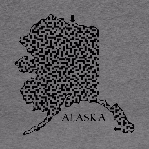 Alaska State Outline Maze & Labyrinth by gorff